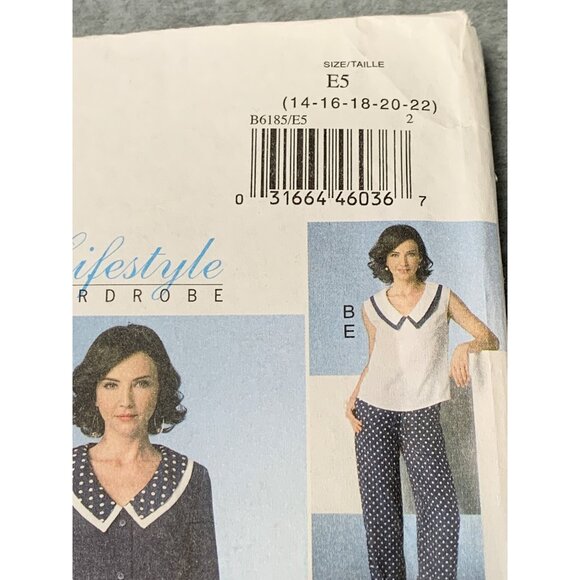 Butterick B6185 Sewing Pattern Jacket Top Skirt Pant Size 14 16 18 20 22 Uncut 2 - Picture 2 of 4
